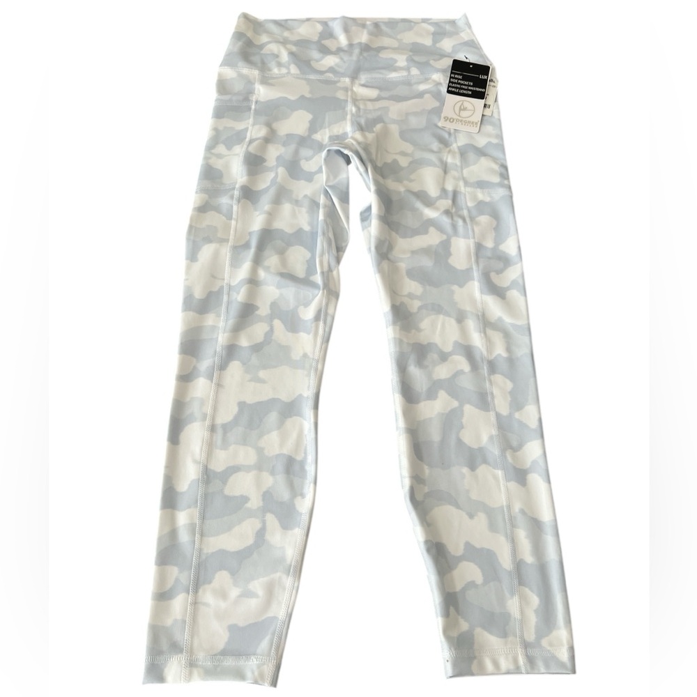 Womens 90 Degree Leggings, NWT, Size XL, Color-Light Blue/White, Womens …